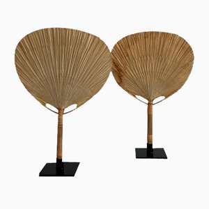 Uchiwa Table Lamps attributed to Ingo Maurer, 1970, Set of 2