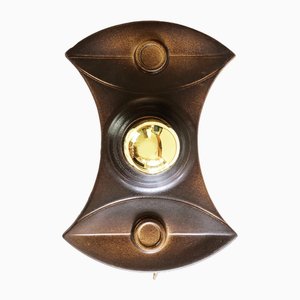 Lámpara de techo era espacial Mid-Century de cerámica marrón atribuida a Pan, Alemania, años 60