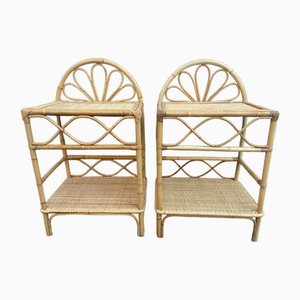 Rattan Table, Italy, 1970s, Set of 2