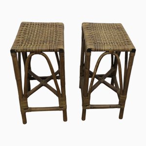 Bamboo High Stools, 1960s, Set of 2