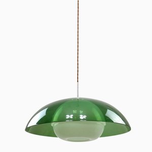 Italian Space Age Green Pendant Lamp in Acrylic Glass