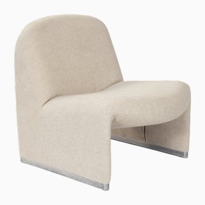 Vintage Alky Lounge Chair in Linen by Giancarlo Piretti for Artifort