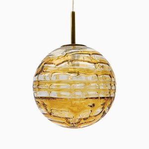 Yellow Murano Glass Ball Pendant Lamp from Doria Leuchten, 1960s
