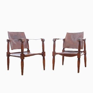 Set of Safari Chairs in Beech, 1940s