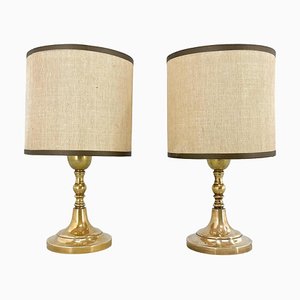 Mid-Century Brass Table or Bedside Lamps, Italy, 1960s, Set of 2