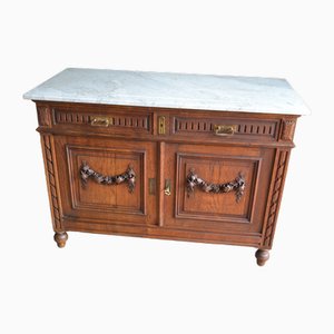 Oak Girls Commode with Marble Top, 1880s