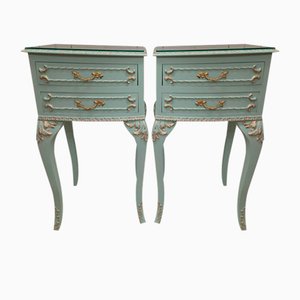 Vintage French Country Style Bedside Cabinets, Set of 2