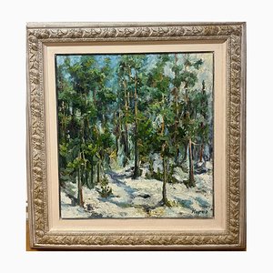 Georgij Moroz, Pines in the Snow, 2000, Oil Painting, Framed