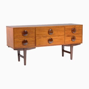 Mid-Century Teak Sideboard mit Knopfgriff, 1960er