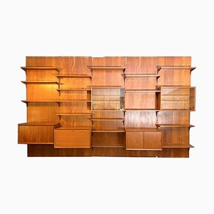 Large Mid-Century Modern Wall Unit attributed to Poul Cadovius for Royal System, 1950s