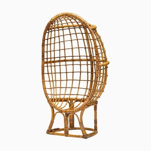 Mid-Century Egg Chair aus Bambus, Italien, 1970er