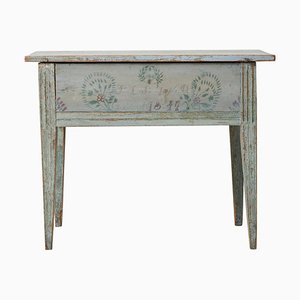 Antique Swedish Blue Painted Folk Art Country Table