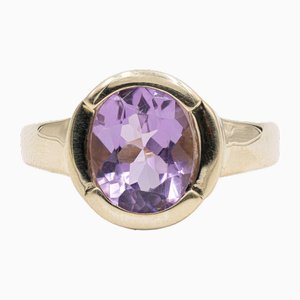 8 Karat Gold Cocktailring mit Amethyst, 1970er