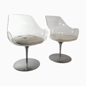 Champagne Chairs in Acrylic Glass attributed to Erwine & Estelle Laverne, 1960s, Set of 2