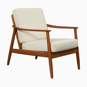 Teak and Rattan Armchair attributed to Folke Ohlsson for Dux, 1960s