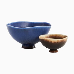 Enameled Stoneware Bowls attributed to Berndt Friberg for Gustavsberg, 1960s, Set of 2