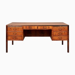 Mid-Century Modern Rosewood Executive Desk attributed to Ole Wanscher, 1960s
