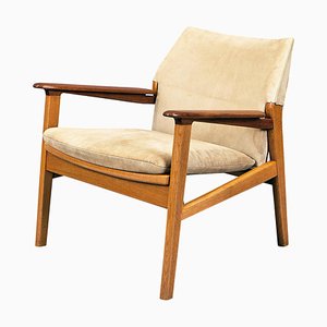 Mid-Century 9015 Suede Easy Chair attributed to Hans Olsen for Gärsnäs, 1960s