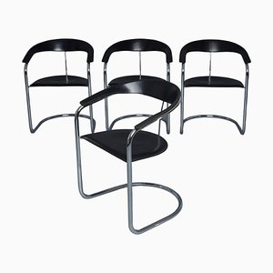 Canasta Chair in Chrome Steel and Leather from Arrben, 1980s