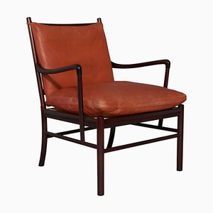 OW 149 or Colonial Armchair in Mahogany and Leather attributed to Ole Wanscher, 1960s