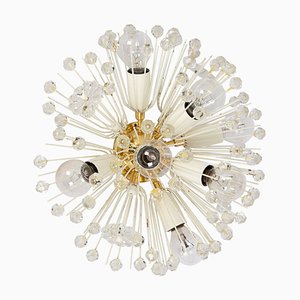 Lampada da incasso Starburst piccola in ottone e cristallo attribuita a Emil Stejnar per Rupert Nikoll, Austria, anni '60
