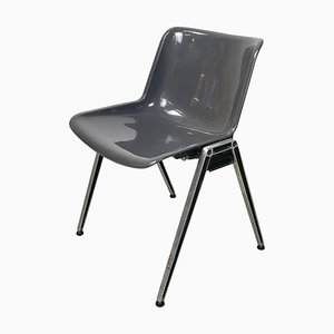 Italian Modern Modus SM 203 Chair in Gray Plastic and Aluminum attributed to Borsani Tecno, 1980s