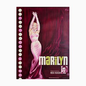 Französisches Marilyn Grande Filmposter von Boris Grinsson, 1963