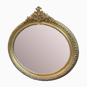 Large Oval Gilt Wood Mirror