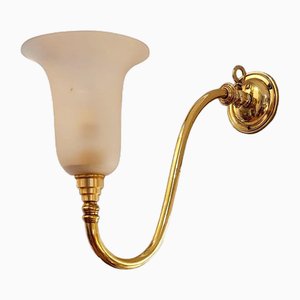 Lampe à Gaz Murale en Laiton, Fin du 19ème Siècle - Début du 20ème Siècle