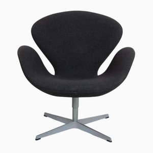 Swan Chair in Dark Grey Wool Fabric by Arne Jacobsen, 2006