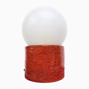 Lampe de Bureau Ball Space Age en Céramique et Verre, 1970s