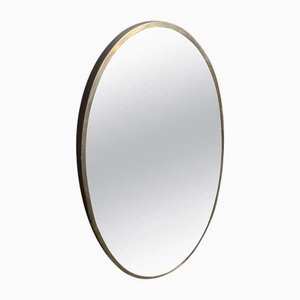 Mid-Century Modern Brass Oval Wall Mirror in the style of Gio Ponti, 1950s