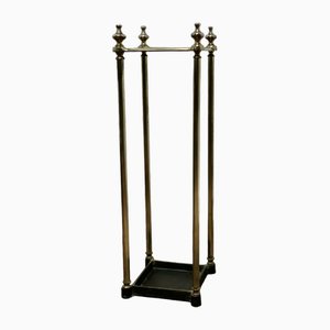 Victorian Brass and Cast Iron Walking Stick Stand or Umbrella Stand, 1890s