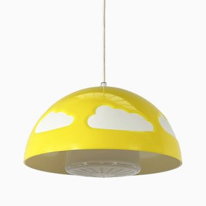 Lámpara colgante Funny Cloud en amarillo de Henrik Preutz para Ikea, años 90