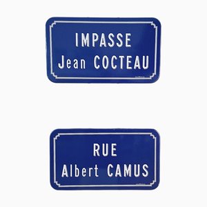French Enamel Street Signs, Set of 2