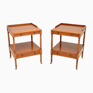 Georgian Side Tables in Yew Wood, 1950s, Set of 2