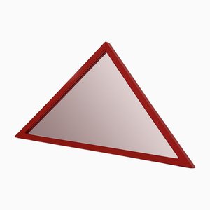 Triangle Roter Rahmen Spiegel von Anna Castelli Ferrieri für Kartell, 1980er