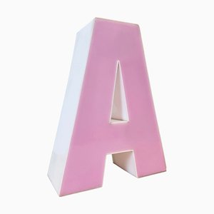 Vintage Pink Illuminated Letter A, 1970s