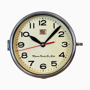 Reloj de pared de barcos MRC vintage en beige, años 70