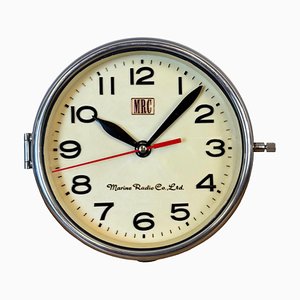 Vintage Beige MRC Ships Wall Clock, 1970s