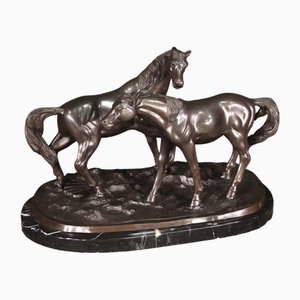 Escultura de caballo grande, siglo XX, bronce