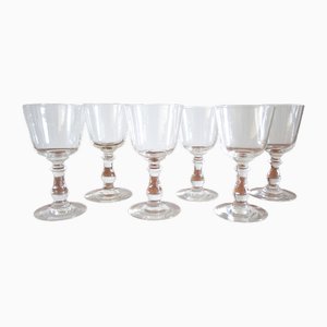 Copas de vino Biedermeier, década de 1880. Juego de 6