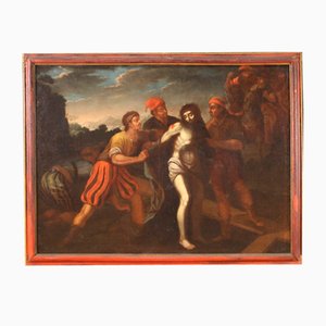 Italienischer Künstler, Religiöse Szene, 17. Jh., Öl auf Leinwand, Gerahmt
