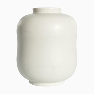 Moderne skandinavische Carrara Vase, Wilhelm Kåge zugeschrieben für Gustavsberg, 1940er