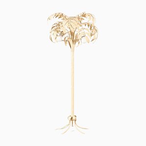 Hollywood Regency Cream White Palm Tree Floor Lamp by Hans Kögl, 1970s