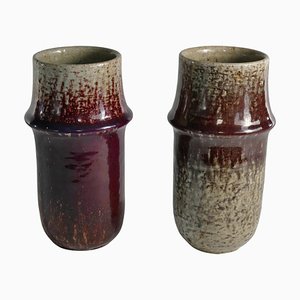 Scandinavian Modern Ceramic Vases by Sylvia Leuchovius for Rörstrand, 1976, Set of 2