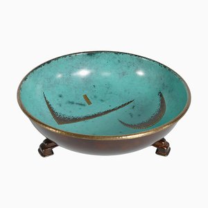 Art Deco Dinanderie Ikora Bowl attributed to WMF, Germany, 1930s