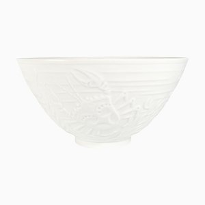 Swedish Grace White Porcelain Sea Themed Bowl attributed to Gunnar Nylund for Alp, 1940s