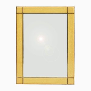 Architectural Large Turri Mirror with Brass Details, Italy, 1970s