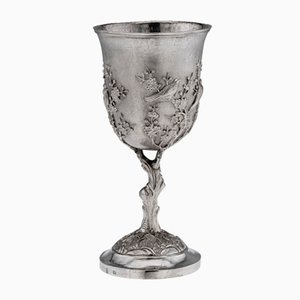 19th Century Chinese Export Silver Goblet, Cumshing, 1850s